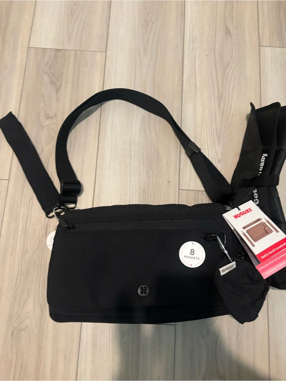 Huggies Roll & Stroll Crossbody Diaper Bag - Black